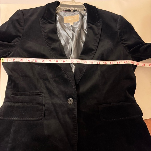 Banana Republic Crushed Velvet Black Blazer Tailored Fit Professional - Picture 6 of 10